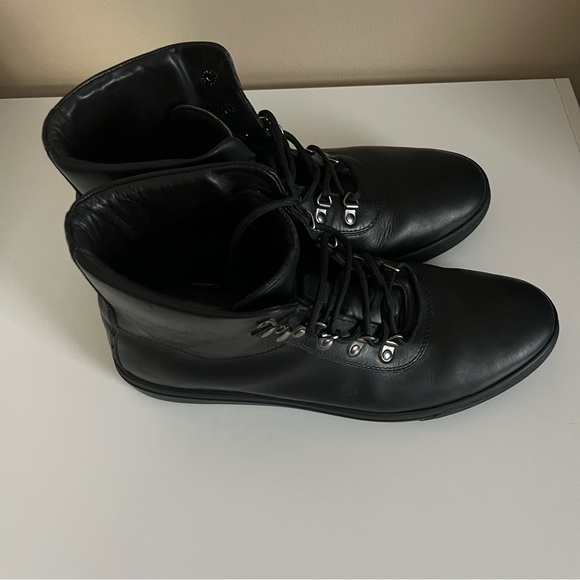 Black leather Helm lace up boots “Cole” with silver hardware, men’s size 12 - Picture 3 of 8